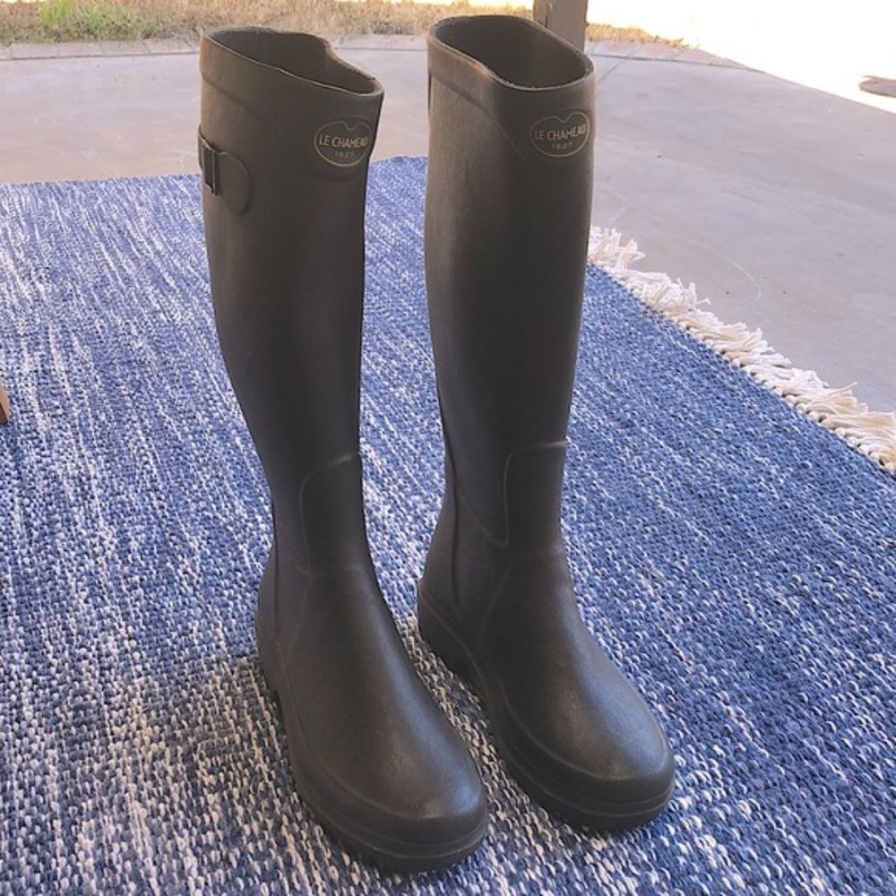 Le Chameau Iris black rubber rain boots